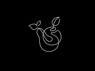 Linear fruits apple brand branding design elegant food fruit illustration line linear logo logotype mark minimalism minimalistic modern pear shop sign store