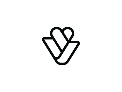V and heart brand branding design elegant heart illustration letter line linear logo logodesign logoinspiration logotype love mark minimalism minimalistic modern sign typography