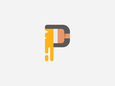 P and paint brand branding brush design elegant flat illustration letter logo logotype mark minimalism minimalistic modern p paint sign vector