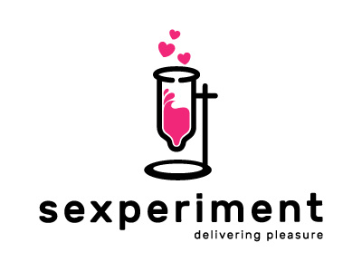 Sexperiment black experiment heart logo logotype love pink sex shop toys