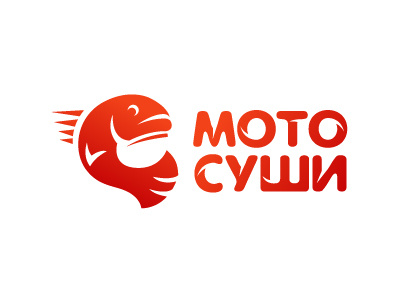 Moto sushi delivery fish food logo logotype moto sushi