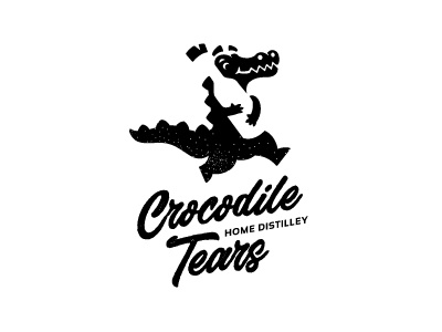 Crocodile Tears alcohol bottle crocodile logo logotype negative negativespace run space tear