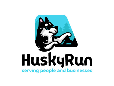 Husky car cute delivery dog drive glasses husky logistic logo logotype