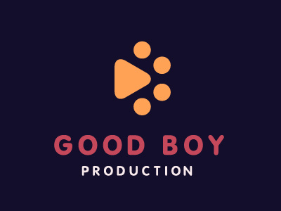 Good boy animal button footprint logo logotype paw pet play production studio video