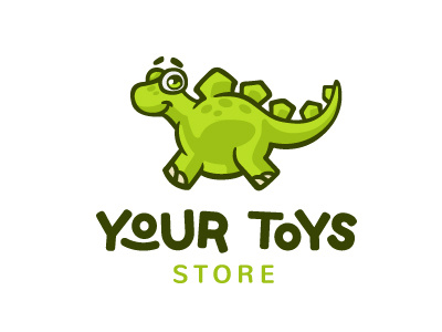 Your toys cartoon character cute dino dinosaur green logo logotype mascot store toy toys