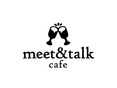 Meet and talk cafe drink logo logotype talk