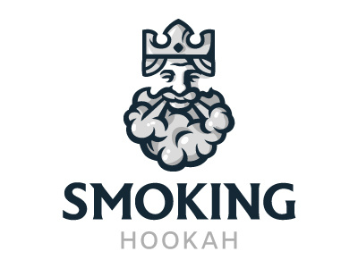 SmoKing caracter design hookah illustration king logo logotype sign smoke smoking