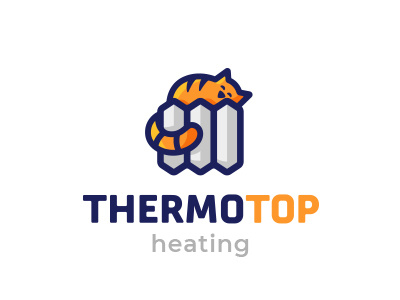 Thermotop cat cute heating lines logo logotype orange sleep warm