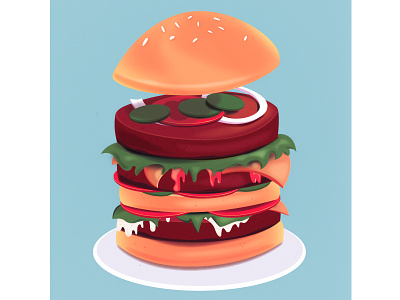 Want a bite? camera raw cheeseburger draw drawing hamburger illustration illustrator photoshop