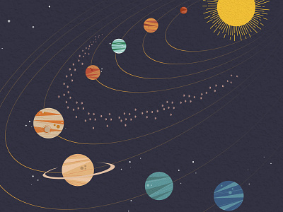 Solar System earth illustration illustrator mars planet planet illustration sky solar system stars sun universe