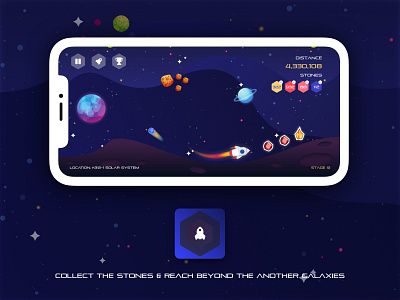 Space Game Concept artwork blue dailyui ios iphone purple space ui uiux ux vector