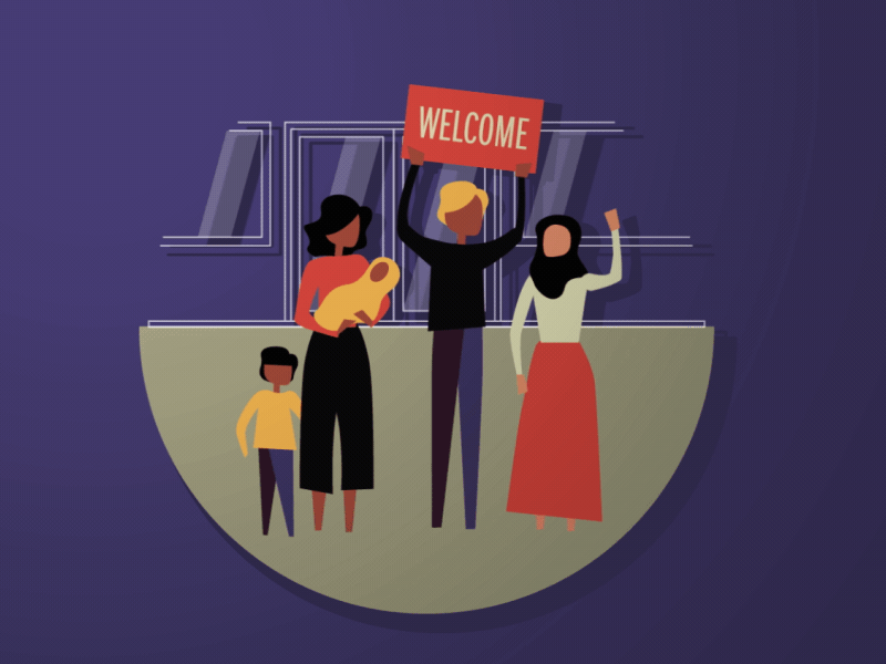 Refugee - 01 2d ae after effects animation character family refugee welcome