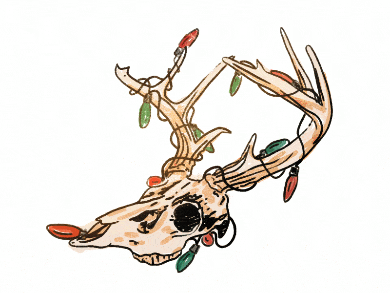 Merry Christmas Ya Filthy Animals christmas creepy lights reindeer rudolph skull xmas