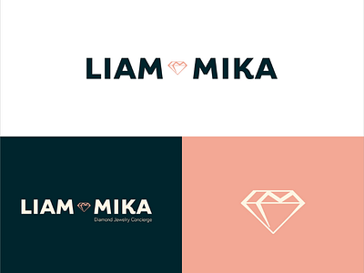 Millennial diamond retail logo with L & M