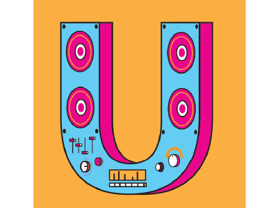 Letter U for Uptown Funk bruno mars design funk graphic illustration typography