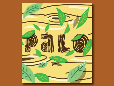 Palo aruba brushpen graphic design handlettering illustration ink leaf type typography wood