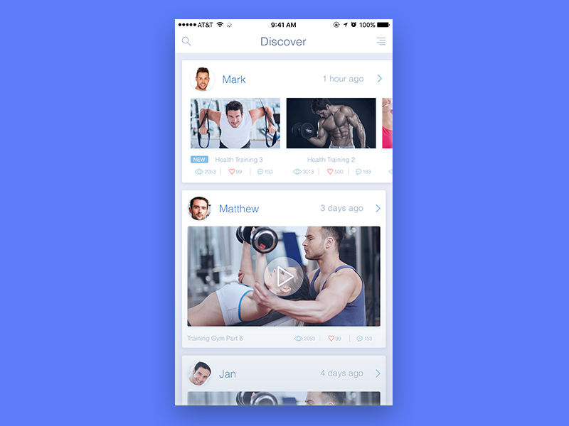 Training App by Jin Xiang Hua on Dribbble