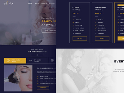 Makeup web site Design beauty landing page makeup ui ux web design web ui wireframing