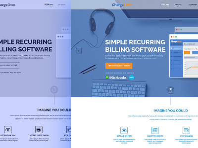 ChargeOver site chargeover itcompany landingpage ui ux webdesign wireframe