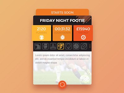 Betting card ui design