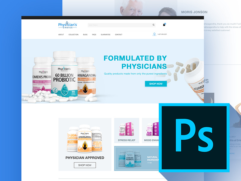 Ecommerce Webdesign PSD landing web physicianschoice pharmacy medical psd ux ui ecommerce drugstore drug