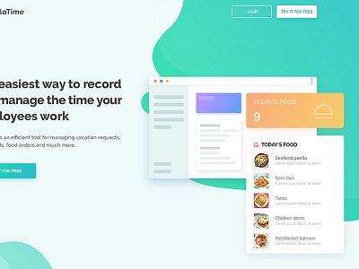 HelloTime Project hello illustration manage psd record time track ui ux vacation web