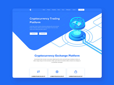 cryptocurrency Landing page bitcoin block chain crypto currency exchange ico illustraion illustration landing page ui ux web web design