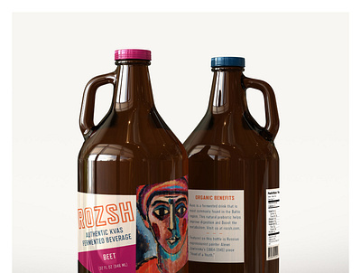 Rozsh "Authentic Kvas' Packaging - Growler beverage design beverage packaging branding kvas packaging russian