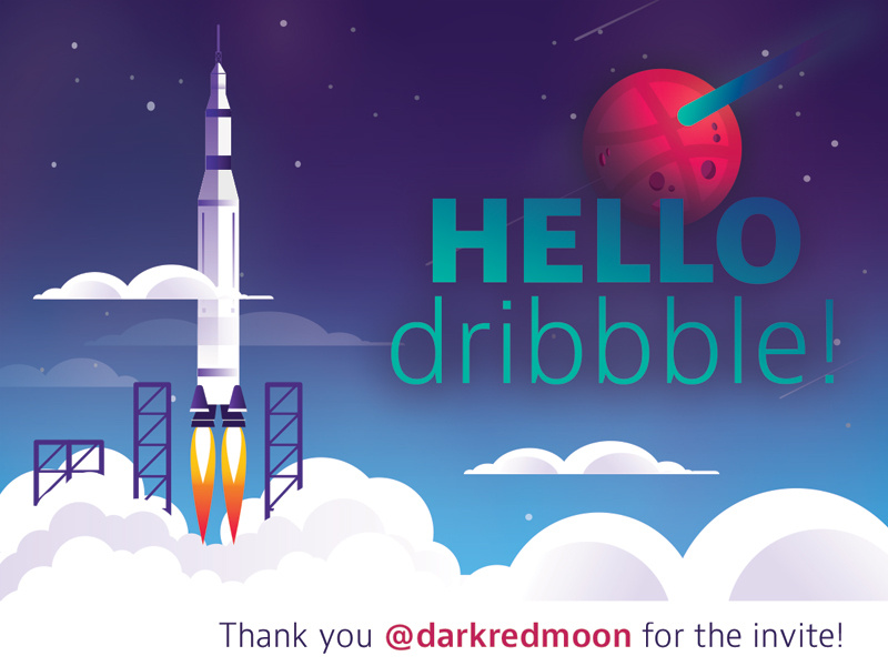 First Time Dribbble, Long-Time Dribbble Lurker flat illustration debut shot