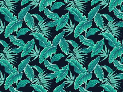 Leaf pattern blue green leaf pattern vector