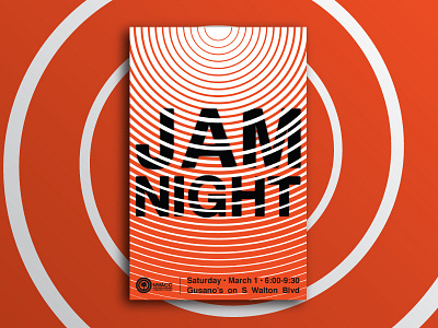 Jaaaam Night brian circles clark event jam music night poster red sound