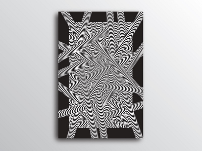 What a mess abstract art black brian clark poster stripes tubes white
