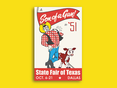 Big Tex 1951 1951 brian clark cow fair gun of poster son state texas vintage