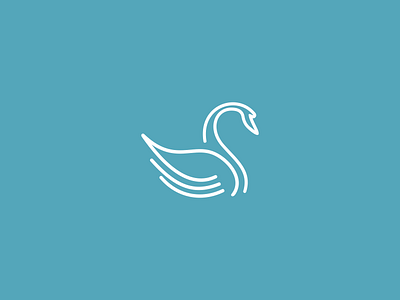 swan animal modern monogram organic original simple
