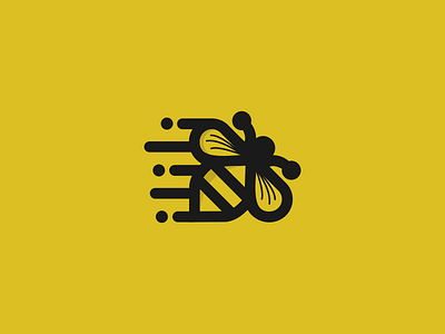 Bee software technology animal app bee digital fly icon logotype modern simple software startup technology