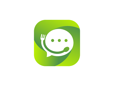 Food Chat App app bubble chat color food fork graphic iconic spoon technology