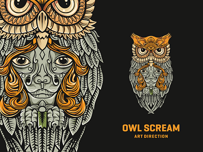 OWL SCREAM animal classic graphic illustration logo logo design owl scream tattoo
