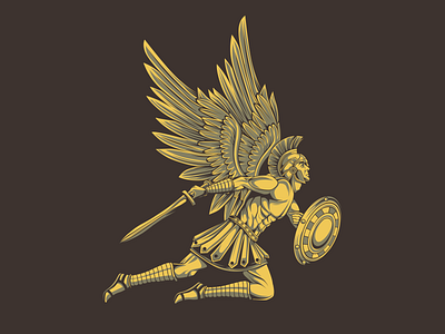spartan warrior classic flat flying logo spartan war warrior