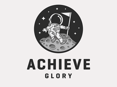 achive glory astronaut character logo logodesign mascot moon space