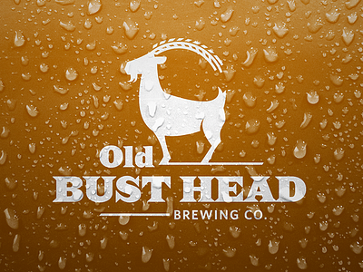 Old Bust Head Brewing Company Identity barley beer brand branding brewing drips drops goat identity logo mark