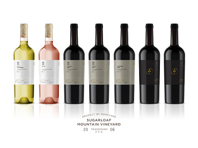 Sugarloaf Mountain Vineyard Packaging bottle branding cork design identity label logo packaging vineyard wine winery