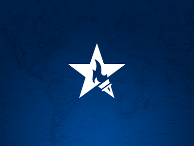 New Identity Work in progress... american blue education enlightenment fire flame heat liberty logo star torch usa