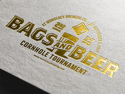 Bags & Beer Cornhole Tournament bag beer brewery brewing cornhole crest foil logo seal stamp tournament