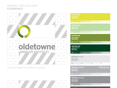 Oldetowne Identity Guide branding color green guide identity landscape logo palette standards tree