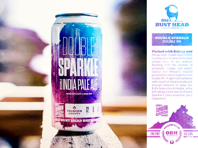 Double Sparkle Double IPA goat craft gradient logo brand design packaging brewery brewing can beer
