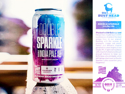 Double Sparkle Double IPA beer brand brewery brewing can craft design goat gradient logo packaging