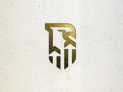 Unused Concept arrows bird eagle gold identity line logo monoline paper shield simple