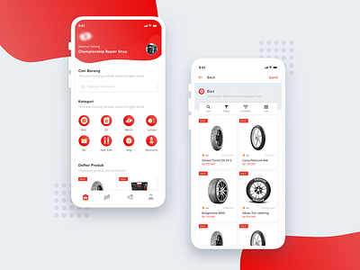 Online Repair Shop app app design clean red repair shop shop simple ui design white