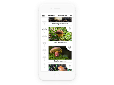Mushroom website for phones design forest gathering mushroom nature web webdesign