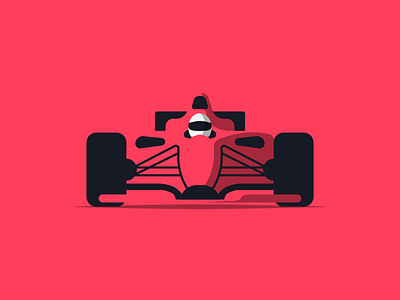 Formula car drive fast flat formula illustration race red speed vehicle